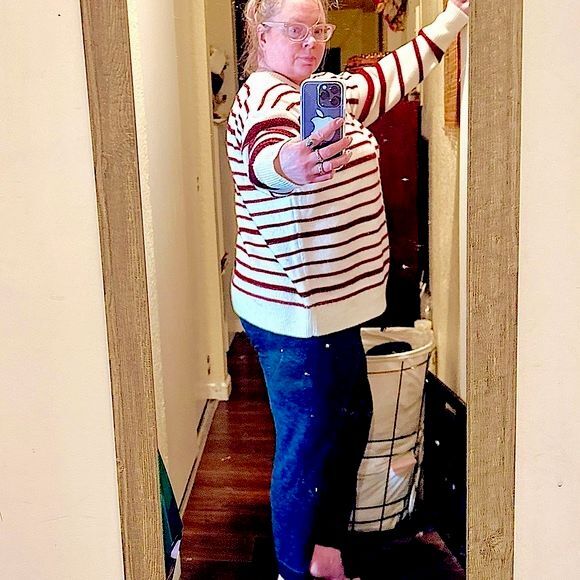 Lucky Brand Oversized Boxy Cotton Blend Pullover Sweater Sz XXL - Picture 3 of 5